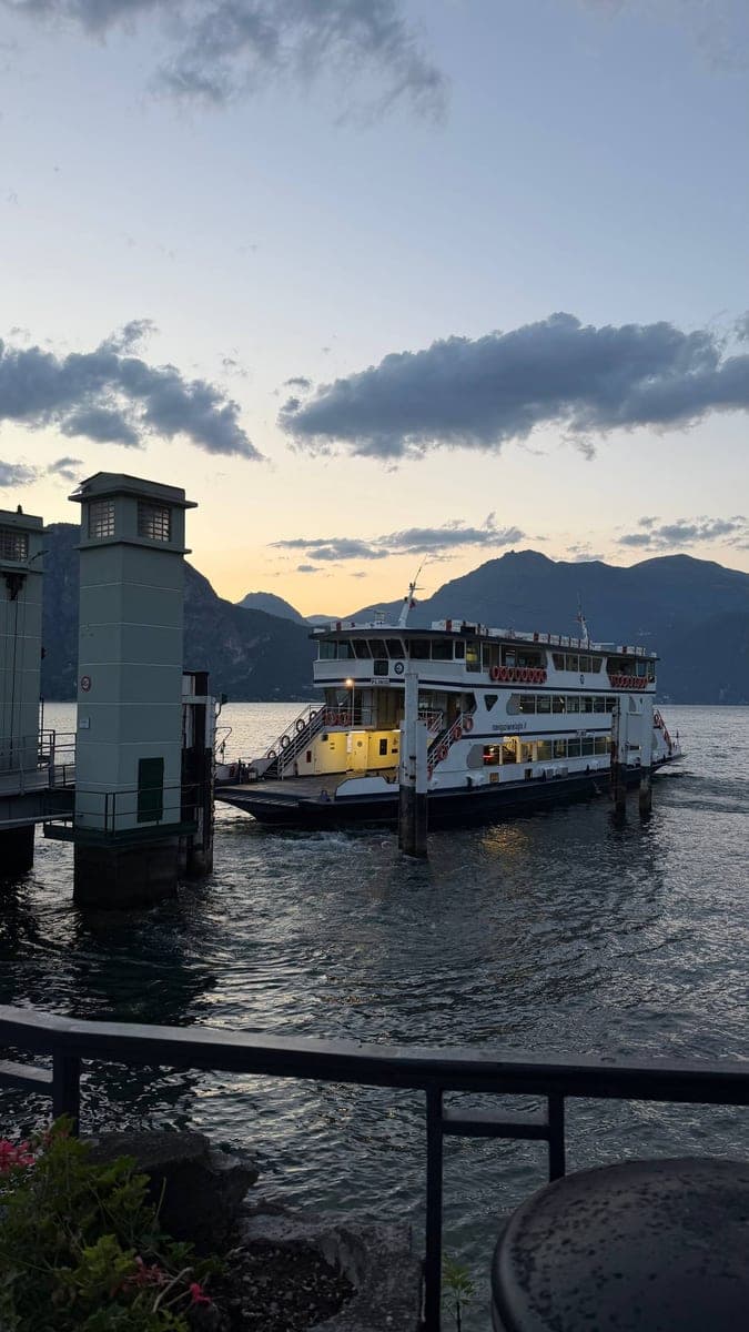 Ferry on the lake from a real trip album